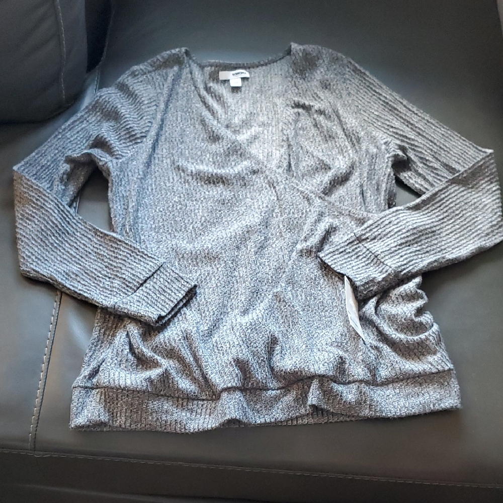 Sonoma Women's V-Neck Sweater in Heather Gray Size MEDIUM MATERNITY NWT